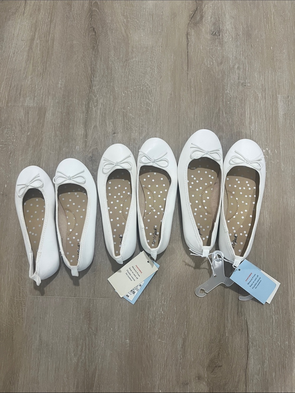 Cat & Jack White Slingback Flats - multiple sizes (13, 1, 2)